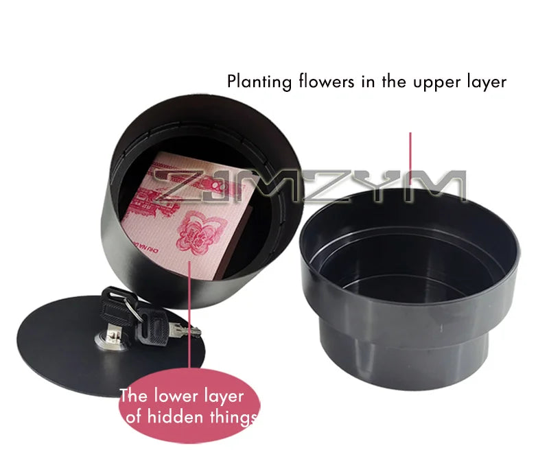 Large Flower Pot Hidden Safe – Secret Stash Box for Keys, Cash, Jewelry & Valuables – Discreet Security Storage