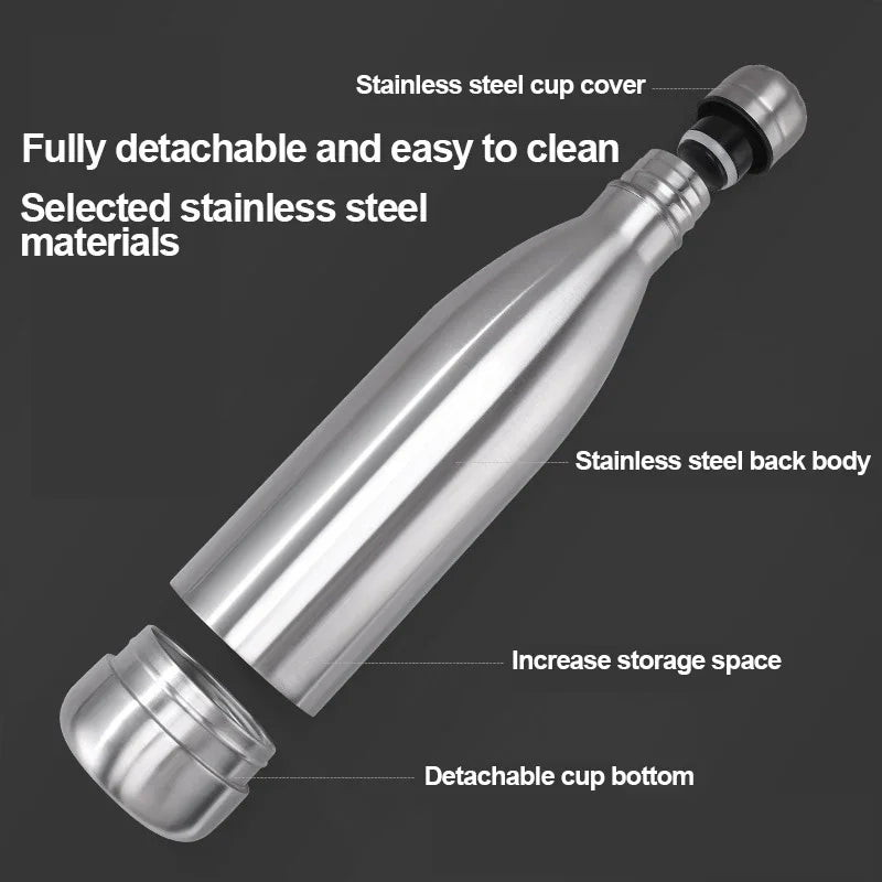Stainless Steel Water Bottle Safe – Hidden Diversion Container for Cash, Keys & Valuables – Secret Travel Security Stash